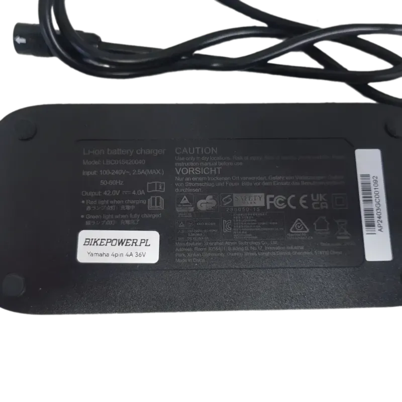 Ładowarka do roweru elektrycznego z napędem Yamaha 36V 4pin 4A