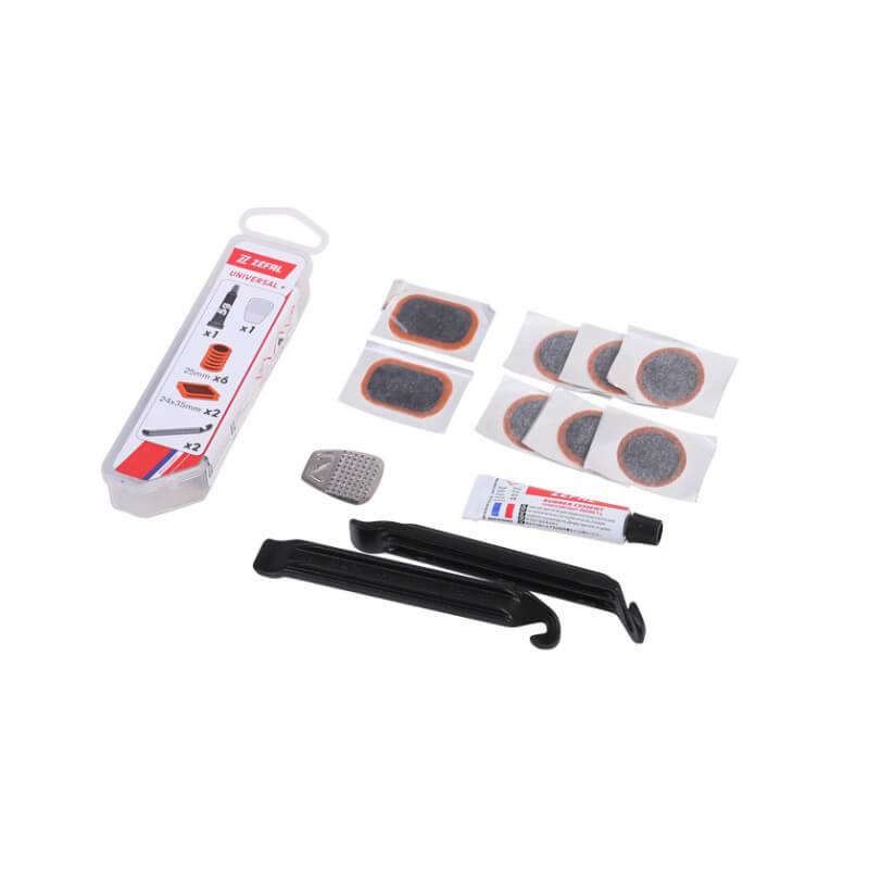 Zefal Universal+ Repair Kit - Inner Tube Patches + Tire Spoons