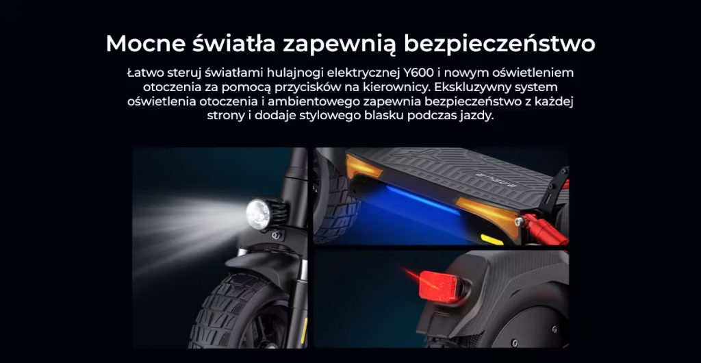 Hulajnoga elektryczna ENGWE Y600 Upgrade oświetlenie