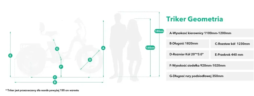 Jobobike Triker geometria roweru