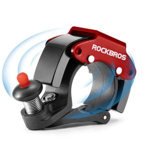 Dzwonek rowerowy mechaniczny Rockbros 100dB czerwony