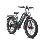Rower elektryczny JOBOBIKE Robin Pro rama z niskim przekrokiem czarno-turkusowy