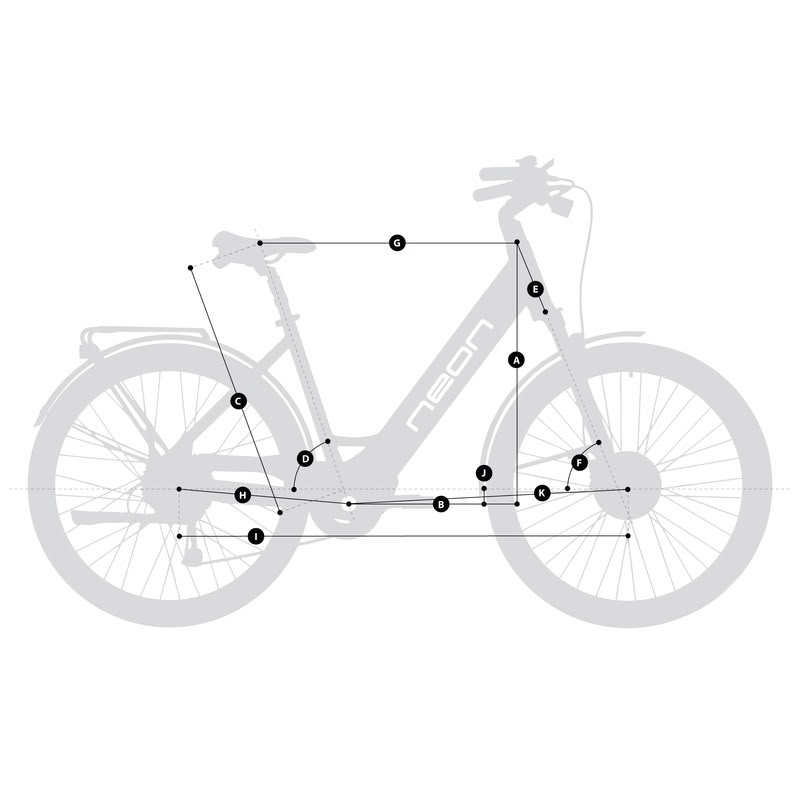Geometria Roweru elektrycznego Neon VIVID 2.0